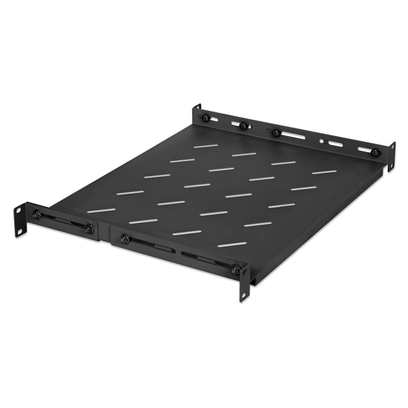 Intellinet rack - ripiano - con guide variabili, montaggio fisso - nero, RAL 9004 - 1U - 48,3 cm (19)