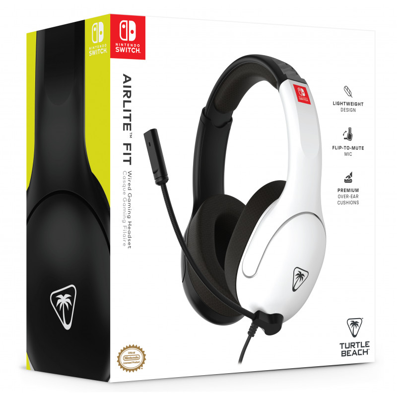 Turtle Beach Airlite Fit headset NS nero e bianco - headset gaming over-ear con filo e microfono flip-to-mute