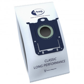 AEG GR201SM s-bag Classic Long Performance sacchetti per aspirapolvere, confezione da 8, blu/bianco, per VX4 Serie 900 168 824