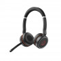 Jabra Evolve 75 MS headset wireless stereo con cancellazione attiva del rumore, certificato Microsoft Teams, connettività dual Bluetooth, Busylight, on-ear, nero