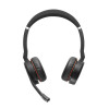 Jabra Evolve 75 MS headset wireless stereo con cancellazione attiva del rumore, certificato Microsoft Teams, connettività dual Bluetooth, Busylight, on-ear, nero
