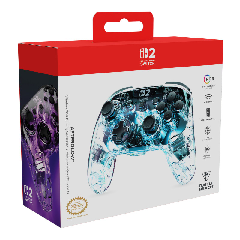 Turtle Beach Afterglow controller wireless RGB trasparente per gaming per Nintendo Switch 2