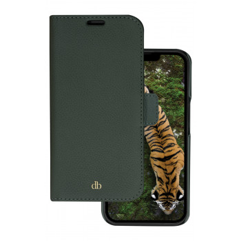 dbramante1928 New York custodia flip per Apple iPhone 14 Pro - Evergreen - pelle pieno fiore sostenibile