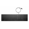 HP Desktop 320K Tastiera USB cablata – layout belga AZERTY, nera, full-size con tastierino numerico, resistente agli schizzi, per thin client e desktop (9SR37AA#AC0)