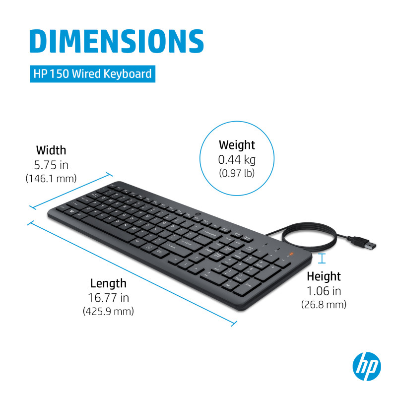 HP 150 Tastiera cablata FI 664R5AA#ABX