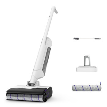 Rowenta GZ7540 X-Clean 10 Aspirapolvere senza filo lavasciuga, 60 min di autonomia, autopulizia e autoasciugatura, display LED, 3 modalità, serbatoio acqua pulita 0,9L