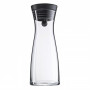 WMF Basic caraffa per acqua 0,75 L, vetro con coperchio in acciaio inox e guarnizione in silicone, trasparente/nero 06.1771.6040