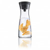 WMF Basic caraffa per acqua 0,75 L, vetro con coperchio in acciaio inox e guarnizione in silicone, trasparente/nero 06.1771.6040