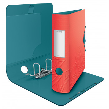 LEITZ Active Urban Chic raccoglitore A4 82 mm rosso chiaro Polyfoam effetto duo dorso arrotondato (1116-00-20)