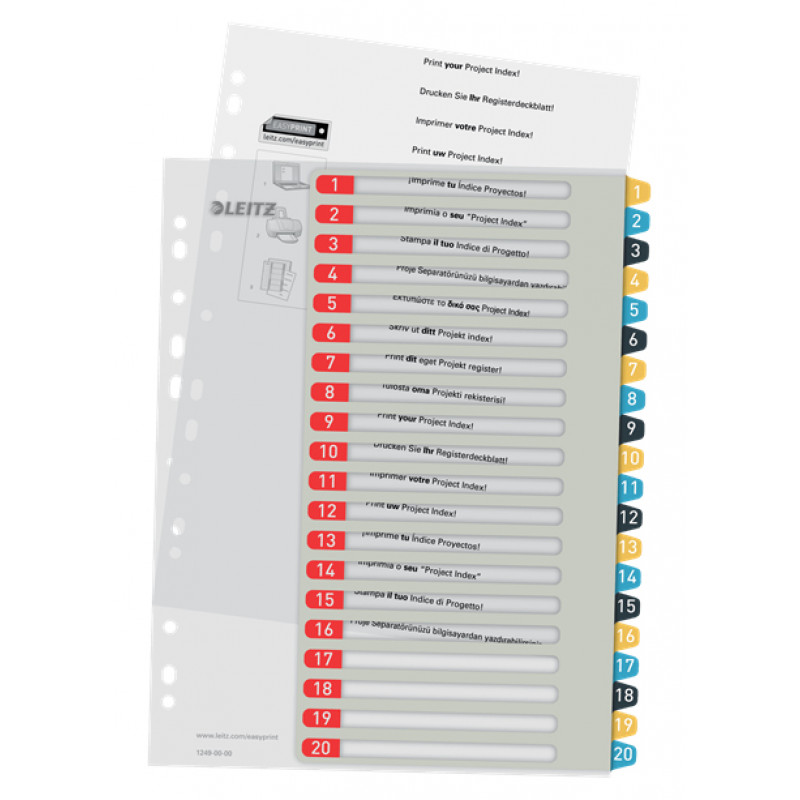 Leitz 12490000 indice numerico A4 12 linguette polipropilene