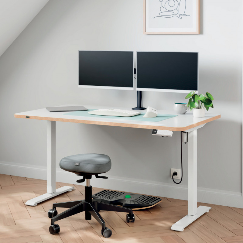 LEITZ Ergo Slim Supporto per doppio monitor, con morsetto da scrivania, nero 61640095
