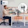 LEITZ Ergo Slim Supporto per doppio monitor, con morsetto da scrivania, nero 61640095