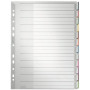 Leitz 1273 Set di 10 linguette per registro A4 in polipropilene, grigio 1273-00-00