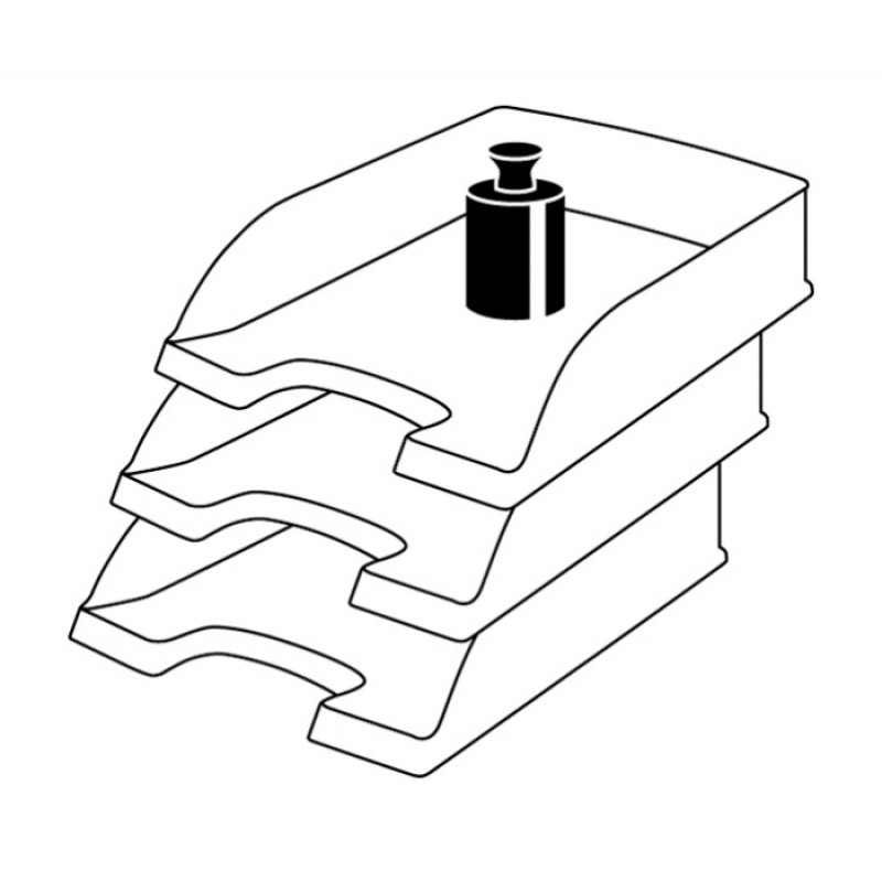 LEITZ Plus Vaschetta portadocumenti standard A4 bianca, polistirene, impilabile, confezione da 5 (5227-00-01)