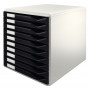 Esselte-Leitz Leitz unità a cassetti set moduli, 10 cassetti, grigio chiaro/nero, per DIN A4, cassetti con blocco di estrazione, 1 pezzo (5281-00-95)