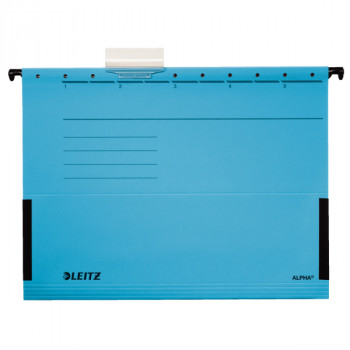 LEITZ ALPHA cartella sospesa A4 blu con barre in metallo, confezione da 25 (1986-00-35)