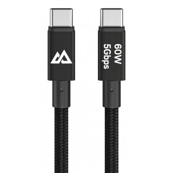 Black Rock cavo USB-C a USB-C 60W 5Gbps 1,2m nero 00201764