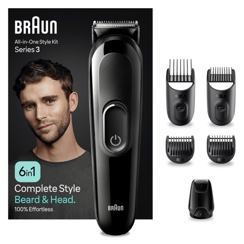 Braun All-in-One Style Kit MGK3420 set multigrooming, trimmer di precisione per barba e capelli 4210201446774