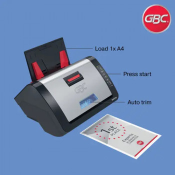 GBC Velocity set plastificatrice A4 con 10 pellicole, plastificazione a caldo, 2 rulli, antinceppamento, nero 4410076