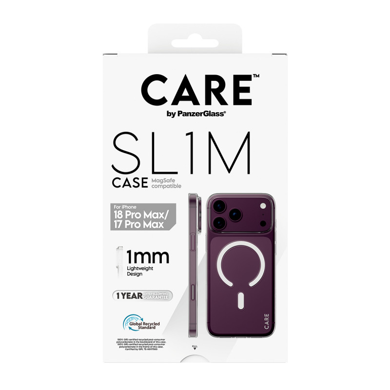 PanzerGlass CARE™ SL1M custodia trasparente compatibile MagSafe per iPhone 17 Pro Max