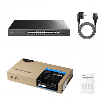 Cudy GS1028ES2 switch Gigabit Ethernet 26 porte con 2 combo SFP