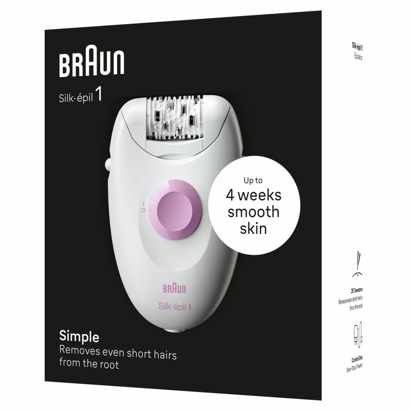 Braun Silk-épil 1 SE1-000 Epilatore (bianco/rosa) 7500435224949