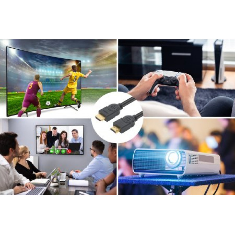 MANHATTAN CL3 Cavo HDMI High-Speed 4K@60Hz con Ethernet per installazione sottotraccia, 5 m, nero (356978)