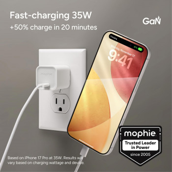 mophie adattatore da parete USB-C 35W GaN bianco (409917045)