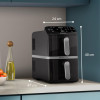 Philips Ovi Stacked Dual Basket 4000 friggitrice ad aria 9L 2700W nero e argento NA461/00