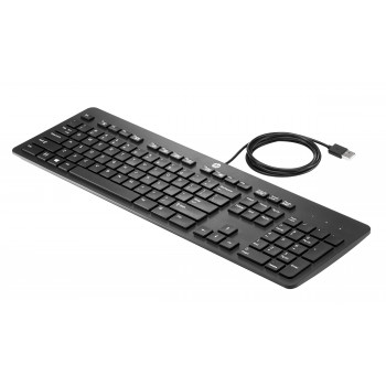 HP Business Slim tastiera USB - QWERTY spagnolo, resistente agli schizzi, nera