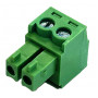 VIVOLINK connettore maschio Phoenix verde a 2 poli, passo 5,08 mm, connessione a vite, 12 A, 320 V
