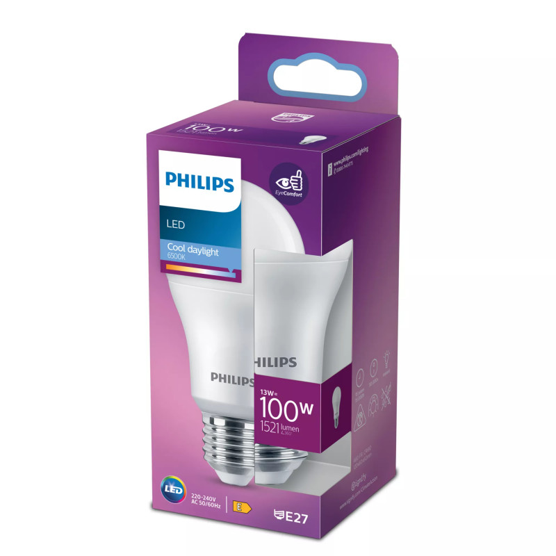 Philips lampadina LED A60 E27, equivalente a 100 W