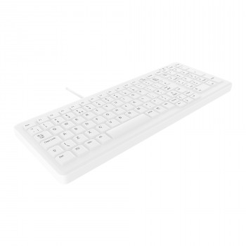 CHERRY Active Key MedicalKey AK-C7000F-U1-W/UK tastiera USB con filo, bianco/grigio chiaro, sigillata IP68, disinfettabile