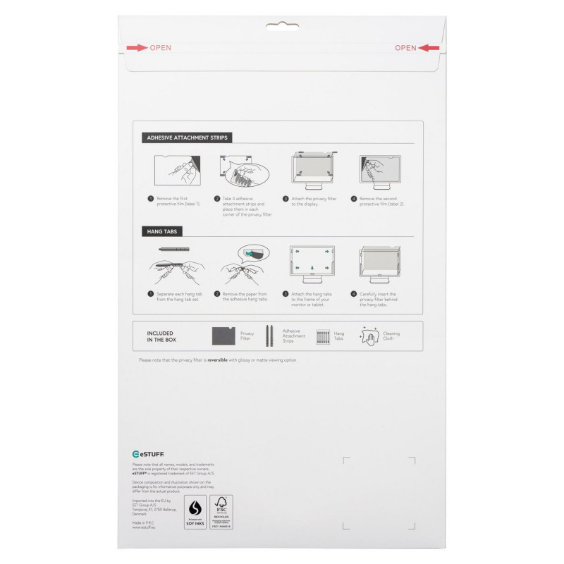 eSTUFF Gearlab GLBB31698393 filtro privacy senza cornice per monitor 31,5