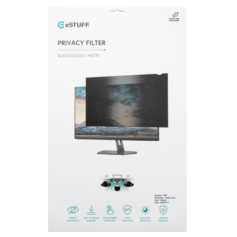 eSTUFF Gearlab GLBB31698393 filtro privacy senza cornice per monitor 31,5