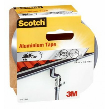 3M Highland 47011548 nastro in tessuto, argento, 48 mm x 15 m, per interni/esterni, idrorepellente, strappabile a mano