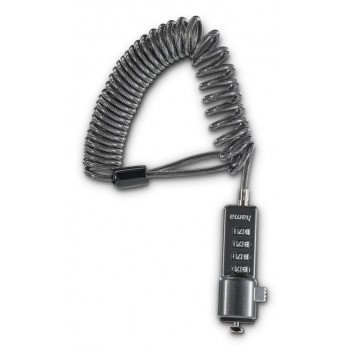 Hama lucchetto per laptop a combinazione a 4 cifre per netbook, antracite (00054106)
