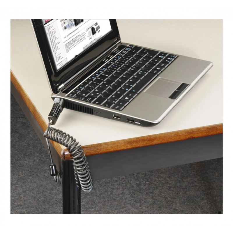 Hama lucchetto per laptop a combinazione a 4 cifre per netbook, antracite (00054106)