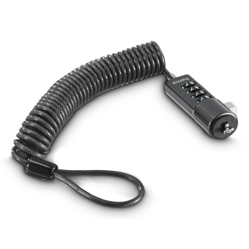 Hama lucchetto per laptop a combinazione a 4 cifre per netbook, antracite (00054106)