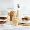 EMSA OPTIMA contenitore rettangolare per alimenti secchi 0,45 L trasparente/bianco con sigillo di freschezza, plastica senza BPA (3110600892)