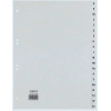 REXEL HETZEL A4 indice A-Z, 20 linguette, polipropilene, grigio, foratura 80-80-80 mm 25240481