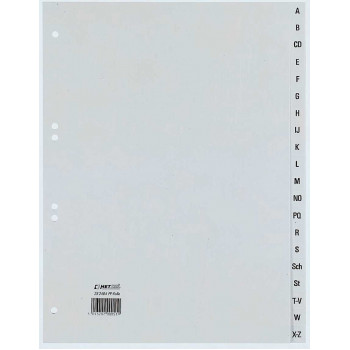 REXEL HETZEL A4 indice A-Z, 20 linguette, polipropilene, grigio, foratura 80-80-80 mm 25240481