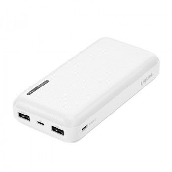 LogiLink PA0323W power bank 20000 mAh bianco - 2x USB-A, 1x USB-C, 20W PD