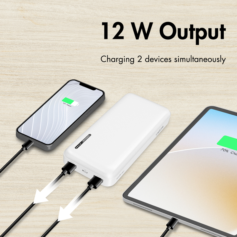 LogiLink PA0323W power bank 20000 mAh bianco - 2x USB-A, 1x USB-C, 20W PD