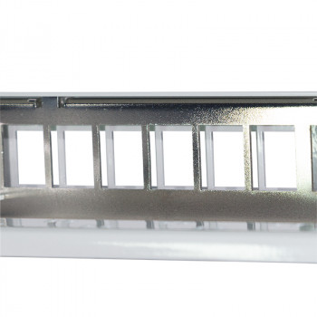 LogiLink patch panel Keystone 19 pollici, 24 porte, schermato, grigio chiaro (RAL7035), 1U, per un massimo di 24 moduli Keystone, 1 pz. (NK4073)
