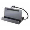 LogiLink UA0408 docking station USB-C con supporto per tablet, HDMI 4K@60Hz, 100W PD, Gigabit Ethernet, argento
