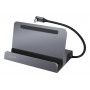 LogiLink UA0408 docking station USB-C con supporto per tablet, HDMI 4K@60Hz, 100W PD, Gigabit Ethernet, argento