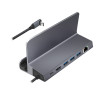 LogiLink UA0408 docking station USB-C con supporto per tablet, HDMI 4K@60Hz, 100W PD, Gigabit Ethernet, argento
