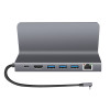 LogiLink UA0408 docking station USB-C con supporto per tablet, HDMI 4K@60Hz, 100W PD, Gigabit Ethernet, argento