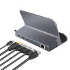 LogiLink UA0408 docking station USB-C con supporto per tablet, HDMI 4K@60Hz, 100W PD, Gigabit Ethernet, argento